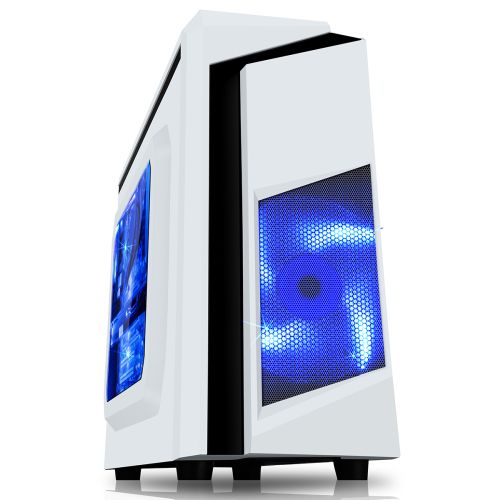 Spire F3 Micro ATX Gaming Case - White/Blue